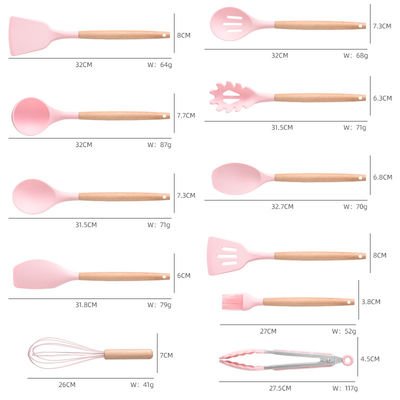 19 pièces d'ustensiles de cuisine en silicone antiadhésif ensemble d'outils de cuisine durables pour votre cuisine
