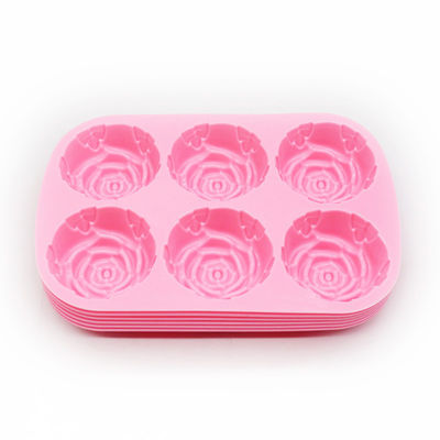 Forme de chocolat en forme de fleur de rose pour la décoration de gâteau en silicone cuisson en 3D rouge rose