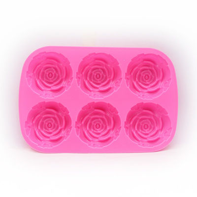 Forme de chocolat en forme de fleur de rose pour la décoration de gâteau en silicone cuisson en 3D rouge rose