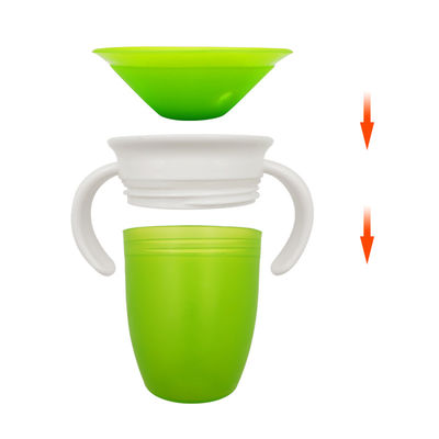 Coupe à double poignée rose en silicone à 360 degrés rotative pour bébés