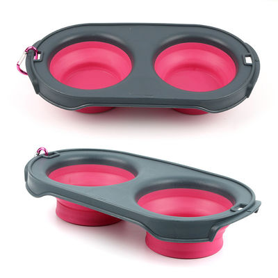 Coupe de voyage pliable pour animaux de compagnie, en silicone, double coupe pour chiens, pour les propriétaires d'animaux en déplacement
