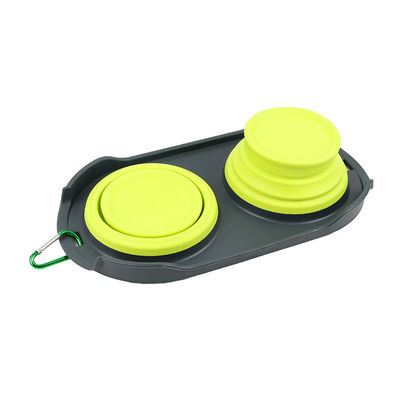 Coupe de voyage pliable pour animaux de compagnie, en silicone, double coupe pour chiens, pour les propriétaires d'animaux en déplacement