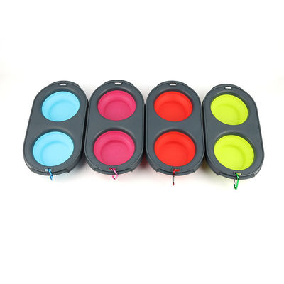 Coupe de voyage pliable pour animaux de compagnie, en silicone, double coupe pour chiens, pour les propriétaires d'animaux en déplacement