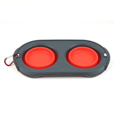 Coupe de voyage pliable pour animaux de compagnie, en silicone, double coupe pour chiens, pour les propriétaires d'animaux en déplacement