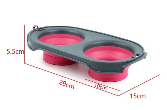 Coupe de voyage pliable pour animaux de compagnie, en silicone, double coupe pour chiens, pour les propriétaires d'animaux en déplacement