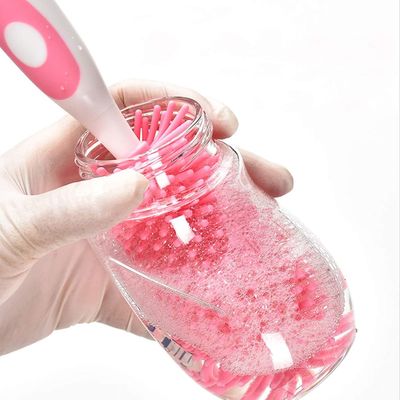 Brosse à nettoyer les bouteilles en silicone avec nettoyant pour mamelons Pour les bouteilles pour bébés 10.4*2.2 en /26.5*5.8