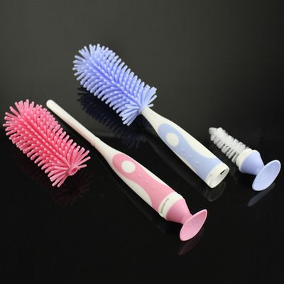 Brosse à nettoyer les bouteilles en silicone avec nettoyant pour mamelons Pour les bouteilles pour bébés 10.4*2.2 en /26.5*5.8