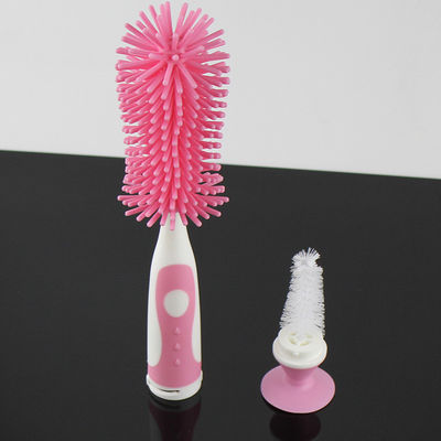 Brosse à nettoyer les bouteilles en silicone avec nettoyant pour mamelons Pour les bouteilles pour bébés 10.4*2.2 en /26.5*5.8