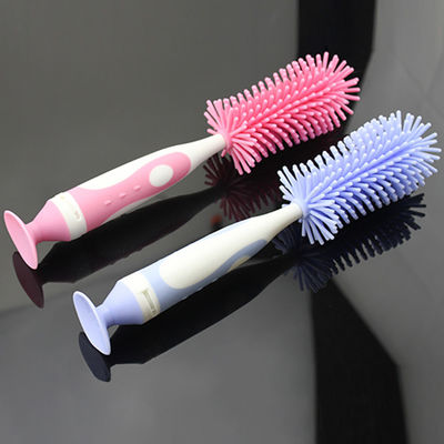 Brosse à nettoyer les bouteilles en silicone avec nettoyant pour mamelons Pour les bouteilles pour bébés 10.4*2.2 en /26.5*5.8