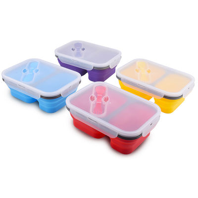 3 Compartement Pour enfants Bento anti-fuite Contenants de stockage de nourriture réutilisables avec fourchette