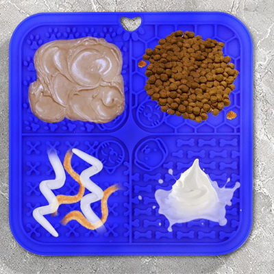 Le tapis de silicone préféré des chiens de 20*20 cm avec tasse d'aspiration et conception durable